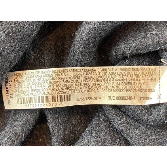 Zara Womens Sweater Wool Alpaca Sccop neck Side tie Knot M Black 5755/122 NWd - Picture 10 of 12